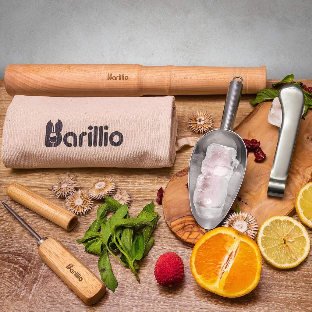 Barillio Mixology Bartender Kit Cocktail Shaker Set | Complete Bar Tool Set Stainless Steel Barware Essentials | Martini Boston Mixer Muddler Mixing Spoon Jigger Strainer Pourers