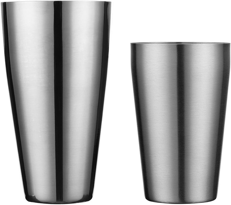 Boston Shaker by QLL, Professional Stainless Steel Cocktail Shaker Set, including 20oz Unweighted  28oz Weighted Shaker Tins