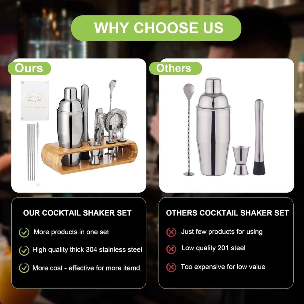 Mixology Cocktail Shaker Set| Bartender Kit | Stainless Steel 25 OZ Large Alcohol Mixer Shaker Set for Home Bar Set and Bar Tools Bar Cart Accessories Alcoholic Drinks Bar Set Mixology Cocktail Shaker Set| Bartender Kit | Stainless Steel 25 OZ Large Alcohol Mixer Shaker Set for Home Bar Set and Bar Tools Bar Cart Accessories Alcoholic Drinks Bar Set