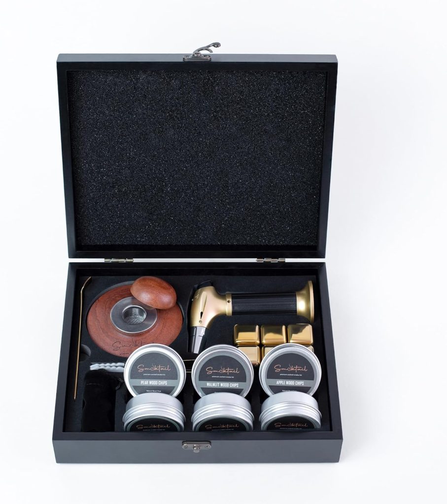 Cocktail Smoker Kit by Smoktail – Gold Luxury Edition for Infusing Bourbon Whiskey – Old Fashioned Cocktails Smoker Set with Torch 6 Flavor Wood Chips – Best Gift for Men Women (Without Butane) Cocktail Smoker Kit by Smoktail – Gold Luxury Edition for Infusing Bourbon Whiskey – Old Fashioned Cocktails Smoker Set with Torch 6 Flavor Wood Chips – Best Gift for Men Women (Without Butane)