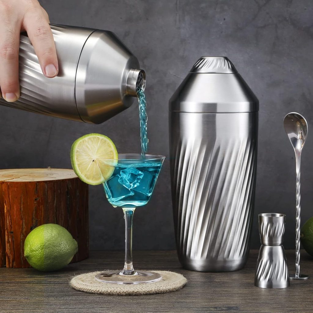 Hybrid Cocktail Shaker Set - Innovative Premium Vacuum Insulated Stainless Steel Drink Shaker Double Wall Margarita Mixer Jigger Mixing Spoon Set - Martini Shaker for Home Bartender - 28oz Hybrid Cocktail Shaker Set - Innovative Premium Vacuum Insulated Stainless Steel Drink Shaker Double Wall Margarita Mixer Jigger Mixing Spoon Set - Martini Shaker for Home Bartender - 28oz