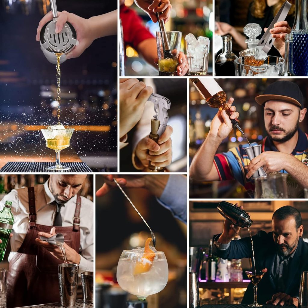 Bartender Kit with Bamboo Stand, 12 Piece 25oz Cocktail Shaker Set with All Essential Bar Tools Set for Drink Mixing, Ideal Gifts for Cocktail Lovers, Home Bar Bartending Kit with Cocktail Recipes Bartender Kit with Bamboo Stand, 12 Piece 25oz Cocktail Shaker Set with All Essential Bar Tools Set for Drink Mixing, Ideal Gifts for Cocktail Lovers, Home Bar Bartending Kit with Cocktail Recipes