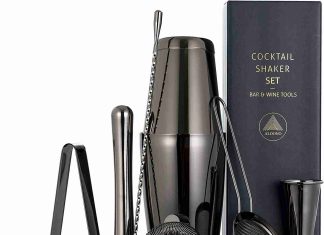 Black Cocktail Shaker Bar Set