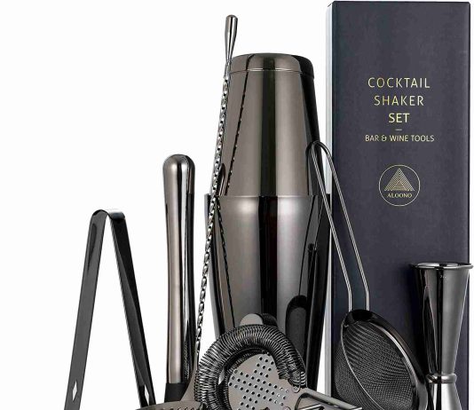 Black Cocktail Shaker Bar Set