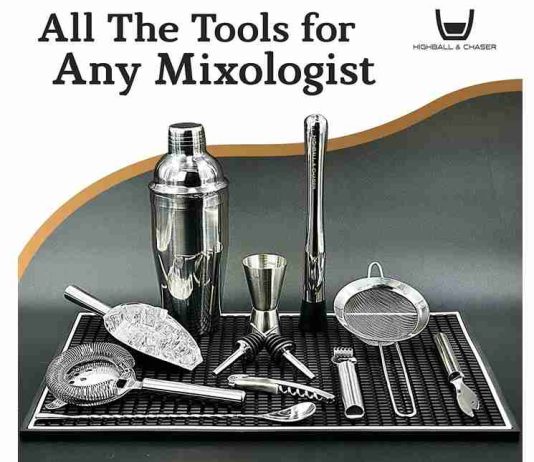 Highball Chaser Bartender Kit with Espresso Bamboo Stand 2020