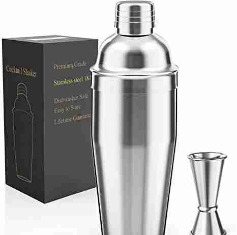 LUCKYGOOBO Cocktail shaker with Double Measuring Jigger