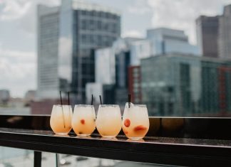 Traditional martini glasses