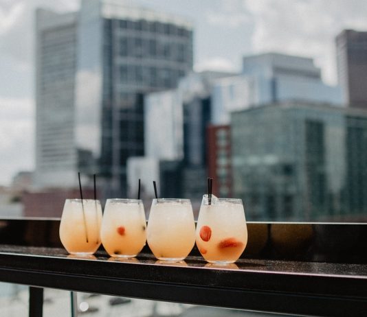 Traditional martini glasses