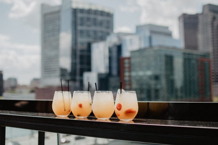 Traditional martini glasses