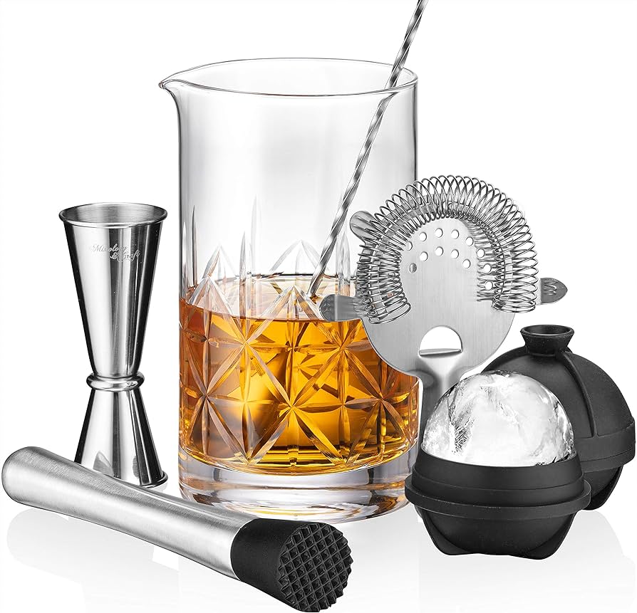 Comprehensive Home Bar Kit - Mixology Tools  Glassware