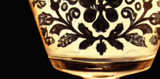 ornate etched cocktail glasses for specialty cocktails