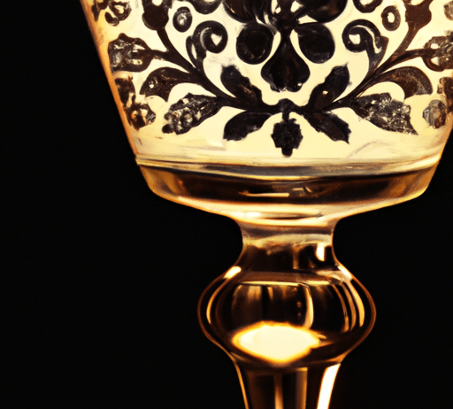 ornate etched cocktail glasses for specialty cocktails