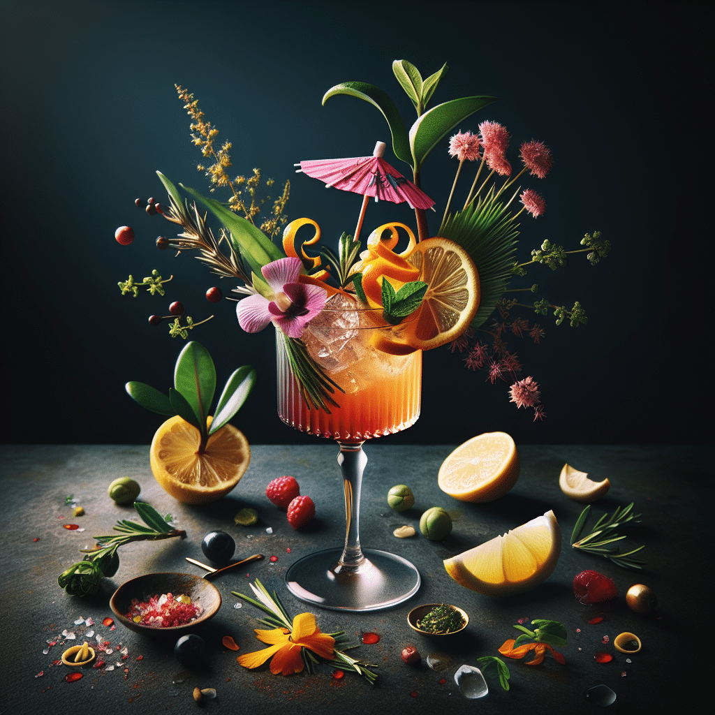 Garnishes - Cocktail Umbrellas, Citrus Twists, Fresh Herbs, Edible Flowers