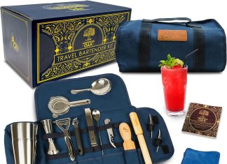 aberdeen oak deluxe travel bartender kit review