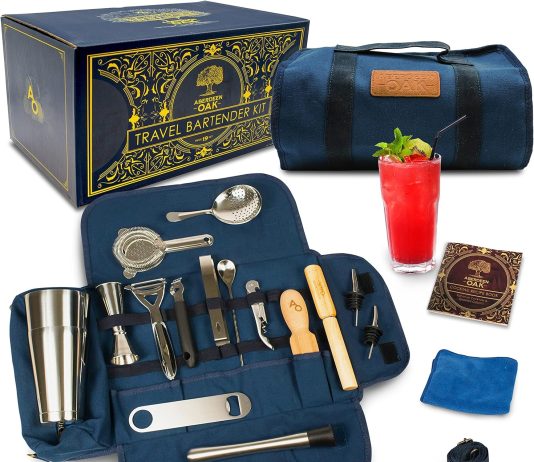 aberdeen oak deluxe travel bartender kit review