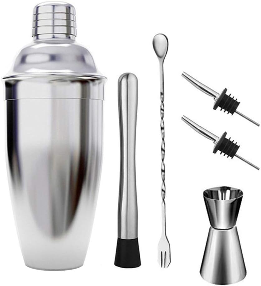 Garneck 6pcs Wine Shaker Wine Kit Cocktail Shakers Martini Shaker Bar Cocktail Shaker Utensils Stainless Steel