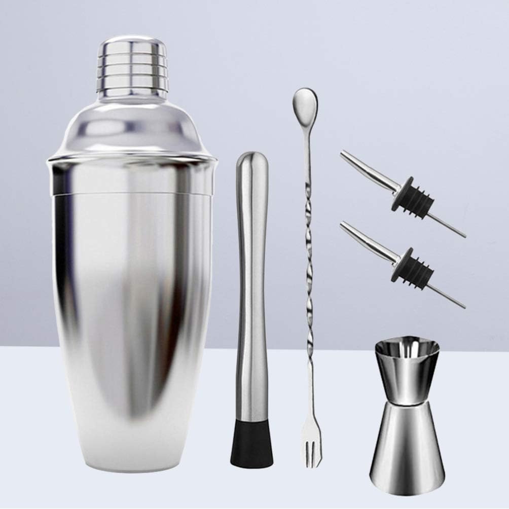 Garneck 6pcs Wine Shaker Wine Kit Cocktail Shakers Martini Shaker Bar Cocktail Shaker Utensils Stainless Steel