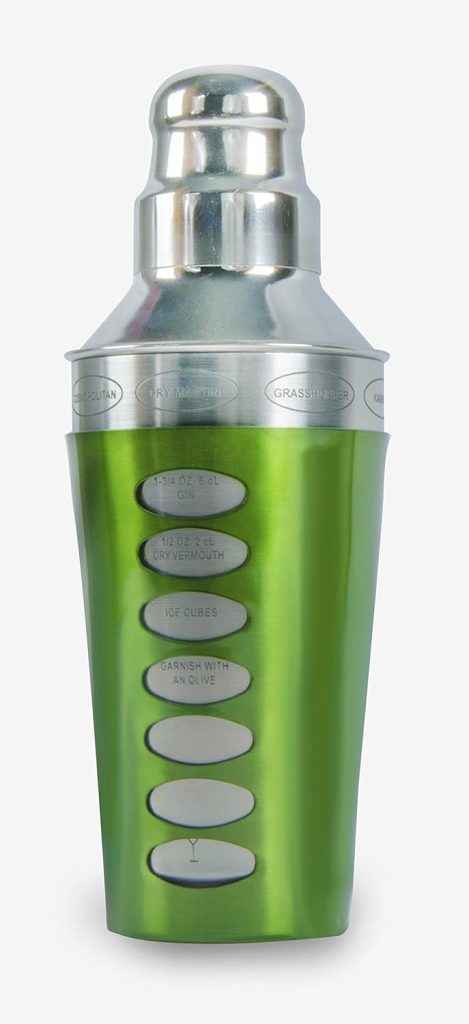 Spin N Select Stainless Steel Recipe Cocktail Shaker with 8 Recipes (Green)