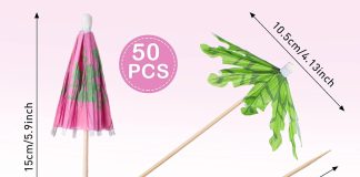 160 pieces cocktail picks 47 inch fruit sticks bamboo toothpicks green tropical coconut palm summer day paper umbrellas 1 2