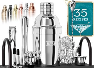 bare barrel mixology bartender kit bar set 14 piece martini cocktail shaker set professional barware mixing tools for ho