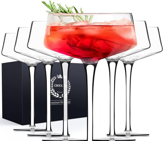 chouggo martini glasses set of 6 8oz coupe cocktail glasses hand blown premium crystal cocktail glass for bar martini co