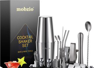 cocktail shaker set bartender kit 23 pcs boston shaker tool set with stand drink mixer martini shaker bartending kit bar