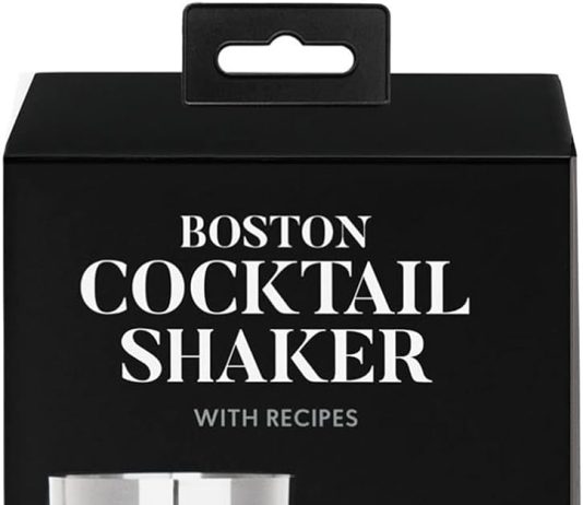 hic kitchen bar boston cocktail shaker and mixer glass set with 7 printed recipes borosilicate glass and 188 stainless s 2