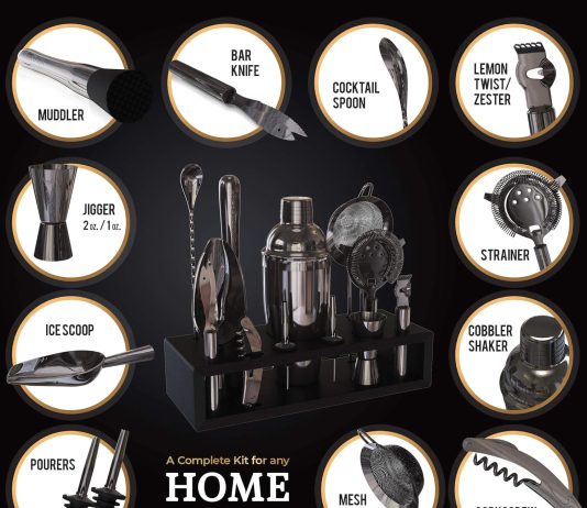 highball chaser 13 piece cobbler cocktail shaker set stainless steel mixology bartender kit with stand for home bar cock 1