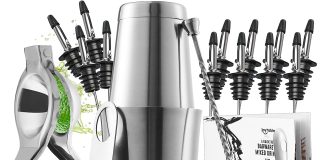 joytable bar set cocktail shaker set stainless steel mixology bartender kit 28pc cocktail kit silver cocktail set bar to