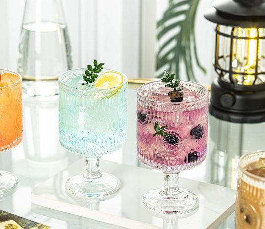romantic vintage goblet glasses of 4 charming vintage embossed floral decorative glass cups set mixed drink glasses for 1 3