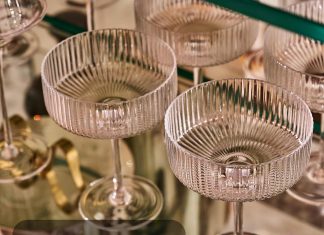 sipp vintage art deco luxury ribbed martini glasses set of 4 premium classic crystal cocktail glassware for martini manh 3