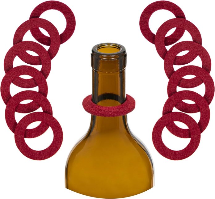 the wine drip ring set of 12 felt leak stopper accessories disposable no spill catcher bottle collars gadgets for bar ki