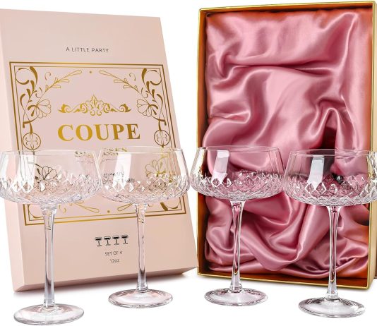 toldatli coupe glasses martini glasses set of 4 vintage champagne coupe glasses 12oz large martini glass retro style coc