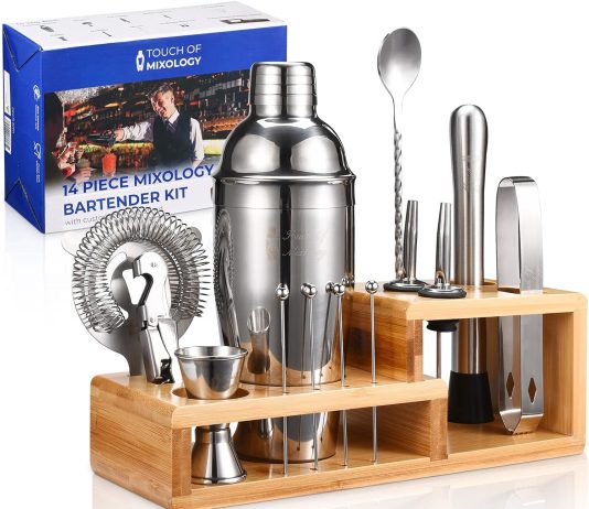 touch of mixology bartender kit bar set cocktail shaker set cocktail kit set bartending kit bar essentials for home bar 