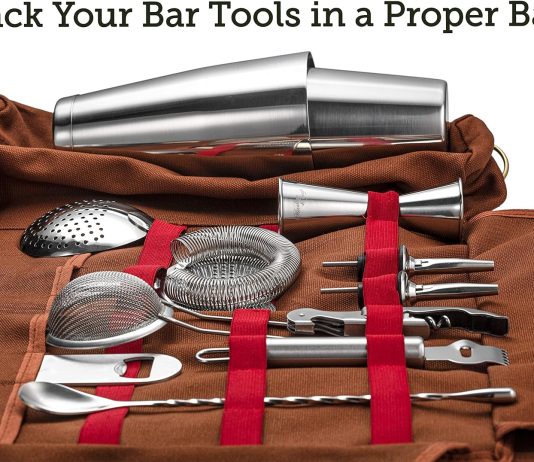 travel bartender kit bag professional 17 piece copper bar tool set with portable bar bag and shoulder strap for easy car 3