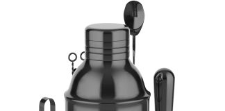 vabaso 20 piece cocktail shaker set with rotating stand 25oz stainless steel black bartender kit bar tools set for home