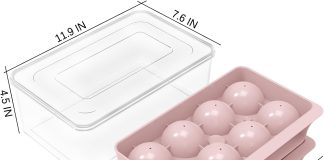 wibimen large ice cube tray 25 inch whiskey ice mold 2 pack sphere ice cube mold with bintong leak free round ice cube m 3