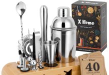 x home bartender kit 15 piece cocktail shaker set for beginners and enthusiasts deluxe mixology kit with creative stand