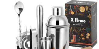 x home bartender kit 15 piece cocktail shaker set for beginners and enthusiasts deluxe mixology kit with creative stand