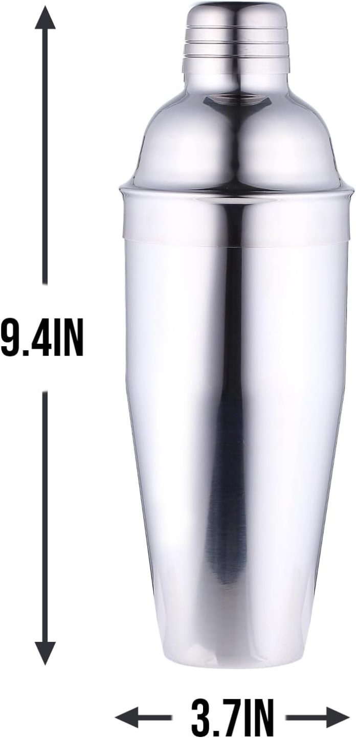 bar cocktail shaker 23 oz martini shaker drink mixer with built in strainer for bartending stainless steel bartender sha 3