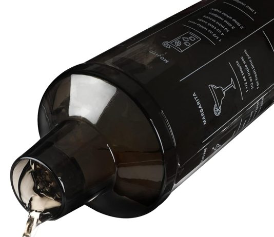 true smoke tinted plastic cocktail shaker with measurements includes 6 recipes mixed drink shakers cocktail bartending b 3