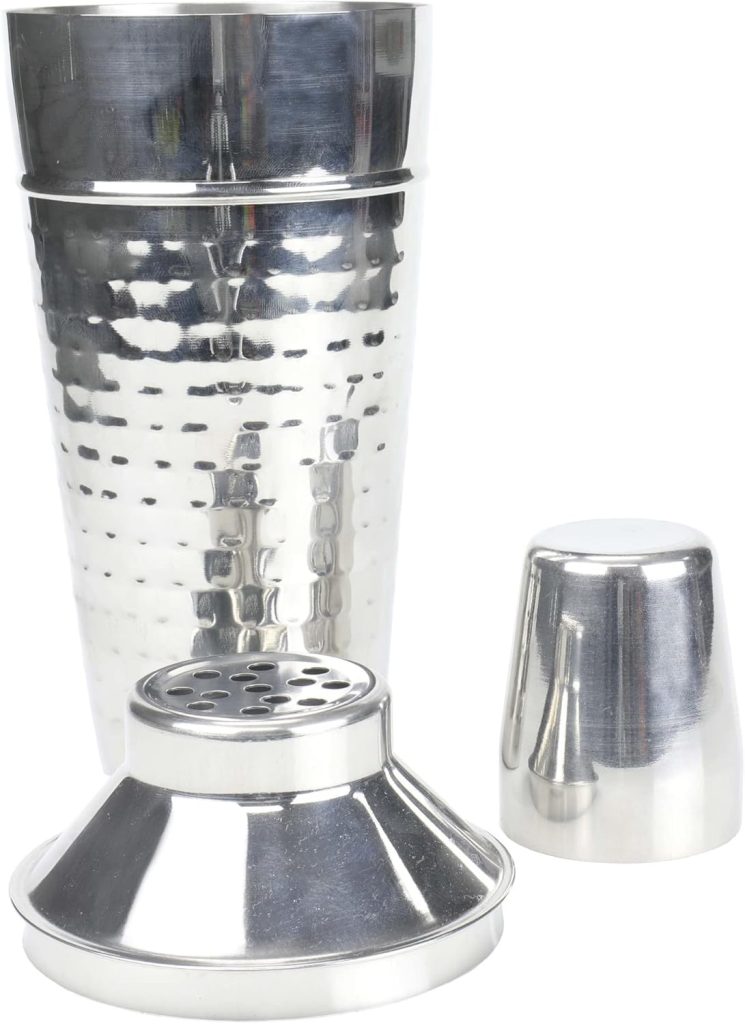 Chef Craft Hammered Cocktail Shaker, 28 Ounce Fluid Volume Capacity, Stainless Steel