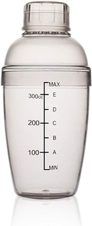 FEOOWV 2 Pcs Plastic Cocktail Shaker,Drink Mixer Hand Shaker Cup with Scales,Bar Tool Transparent (24 oz / 700cc)