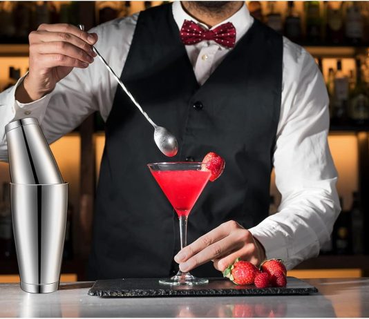 10 pcs cocktail shaker tin set professional bar shaker boston cocktail shakers weighted shake can stainless steel martin 2