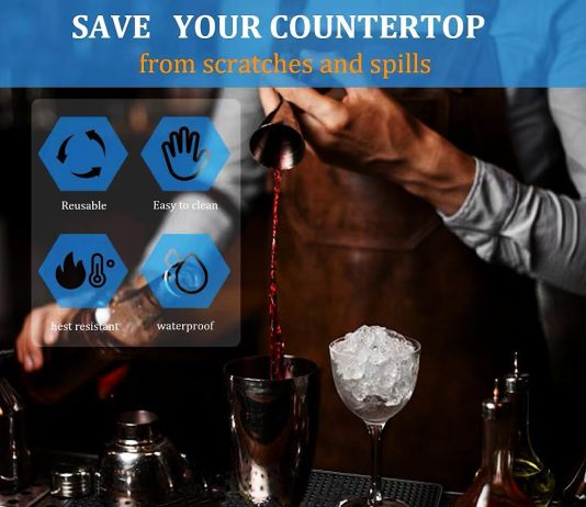 bar mat set of 3 rubber bar service spill mat for cocktail bartender coffee bar or countertop mats glass drying mat blac 3
