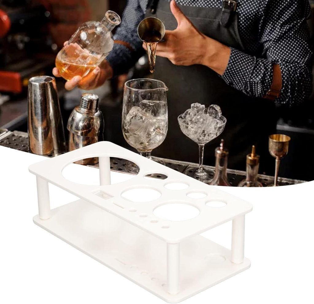 TOPINCN Cocktail Shaker Bartender Kit Stand Plastic Space Saving Organize Storage Bartending Tool Holder Bar Tool Accessories Home Organizer(L)