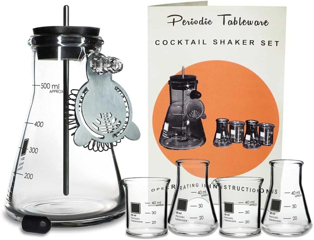 Periodic Tableware Laboratory Flask Cocktail Shaker Set