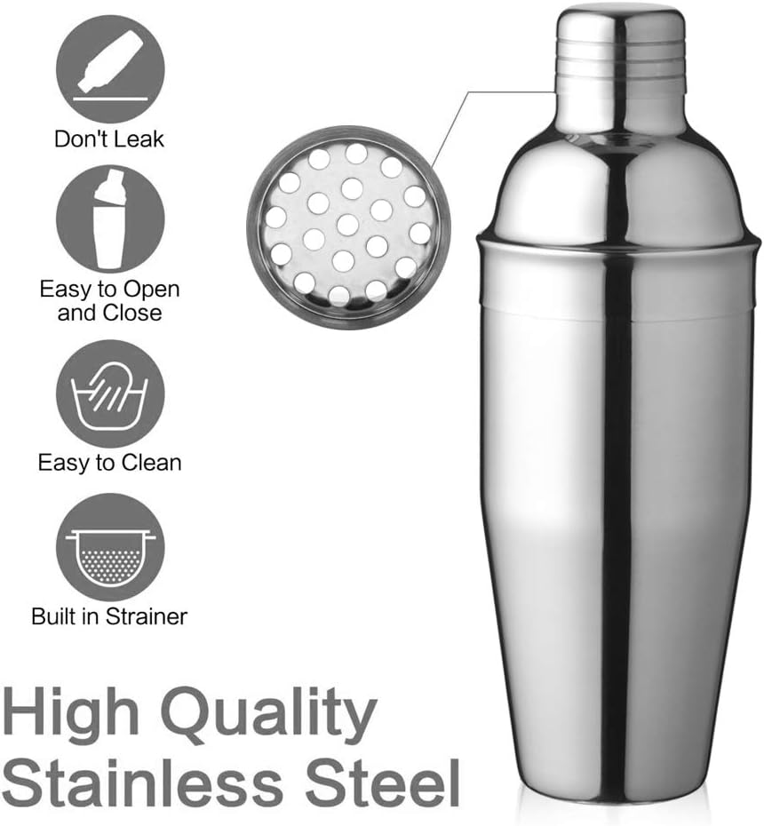 350ml Cocktail Shaker Small Martini Shaker Single Bar Shaker Stainless Steel Bartender Shakers,Espresso Shaker 11.8oz Margarita Alcohol Liquor Drink Mixer