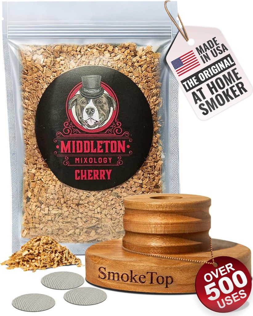 SmokeTop Cocktail Smoker Kit - Old Fashioned Chimney Drink Smoker for Cocktails, Whiskey,  Bourbon With Sample Pack Of Wood Chips - by Middleton Mixology