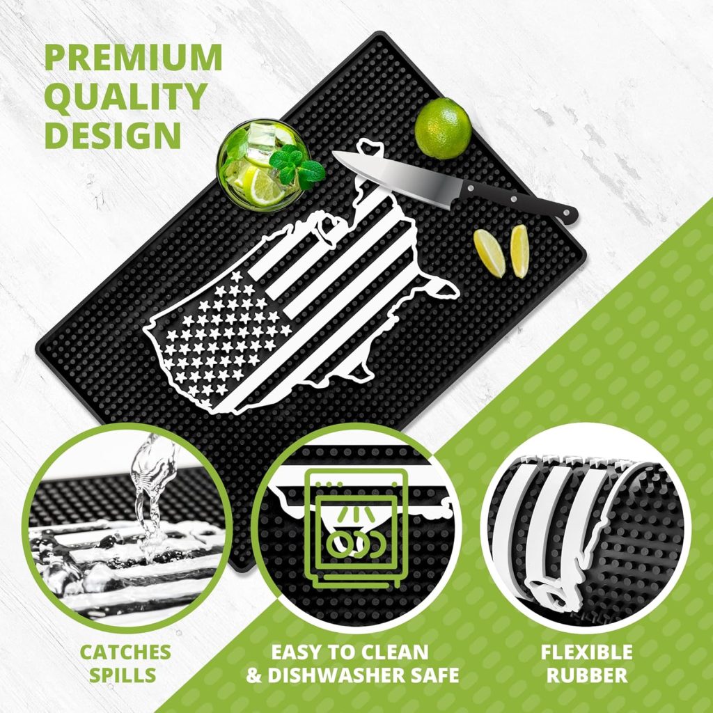 Cheers Bar Mat for Countertop Perfect Bar Decor - Ideal for Bartending  Home Bar Spill-Proof, Durable, Non-Slip Rubber Bar Mat - Large Size 18x12 - Bar Mats for Home Bar - Thick Rubber Mat